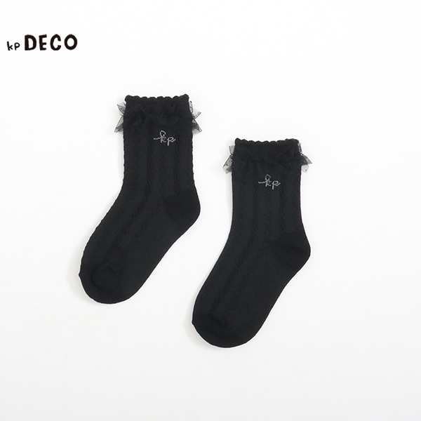 KPDECO チュール付きクルーソックス(13～23)