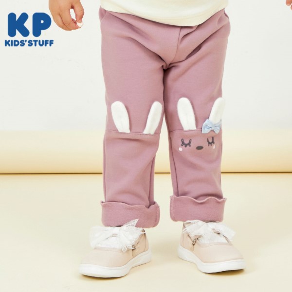 KP(ケーピー)裏起毛mimi刺しゅうストレッチパンツ(80～110)