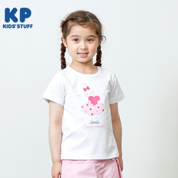 KP(ケーピー)うさぎハートモチーフ半袖Tシャツ100～130