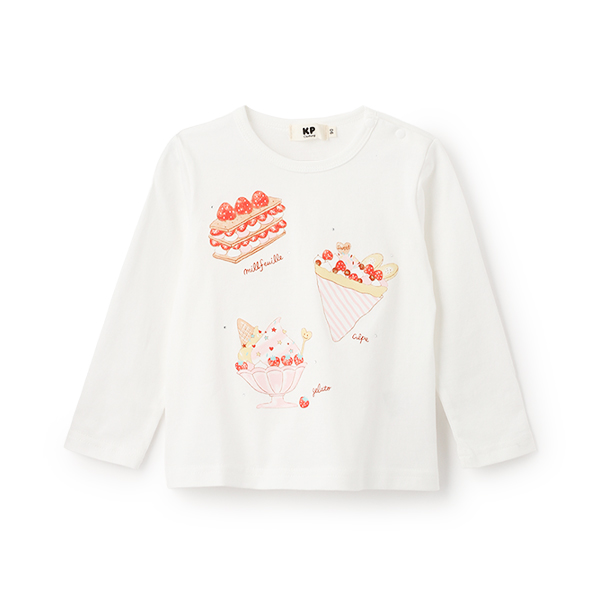 いちごスイーツプリント長袖Tシャツ
