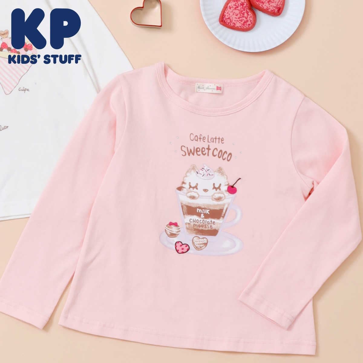 ラテcocoプリント長袖Tシャツ