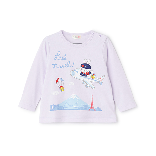 日本製/トラベルmimi長袖Tシャツ (80～90cm)
