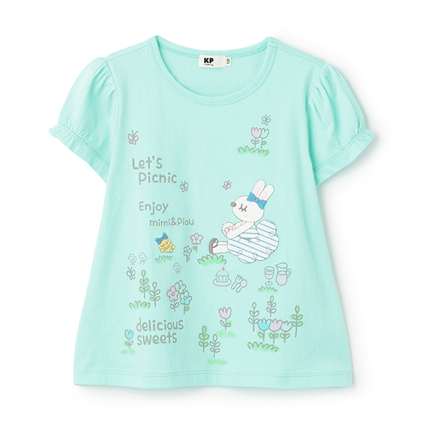ピクニックmimiアップリケ　半袖Tシャツ