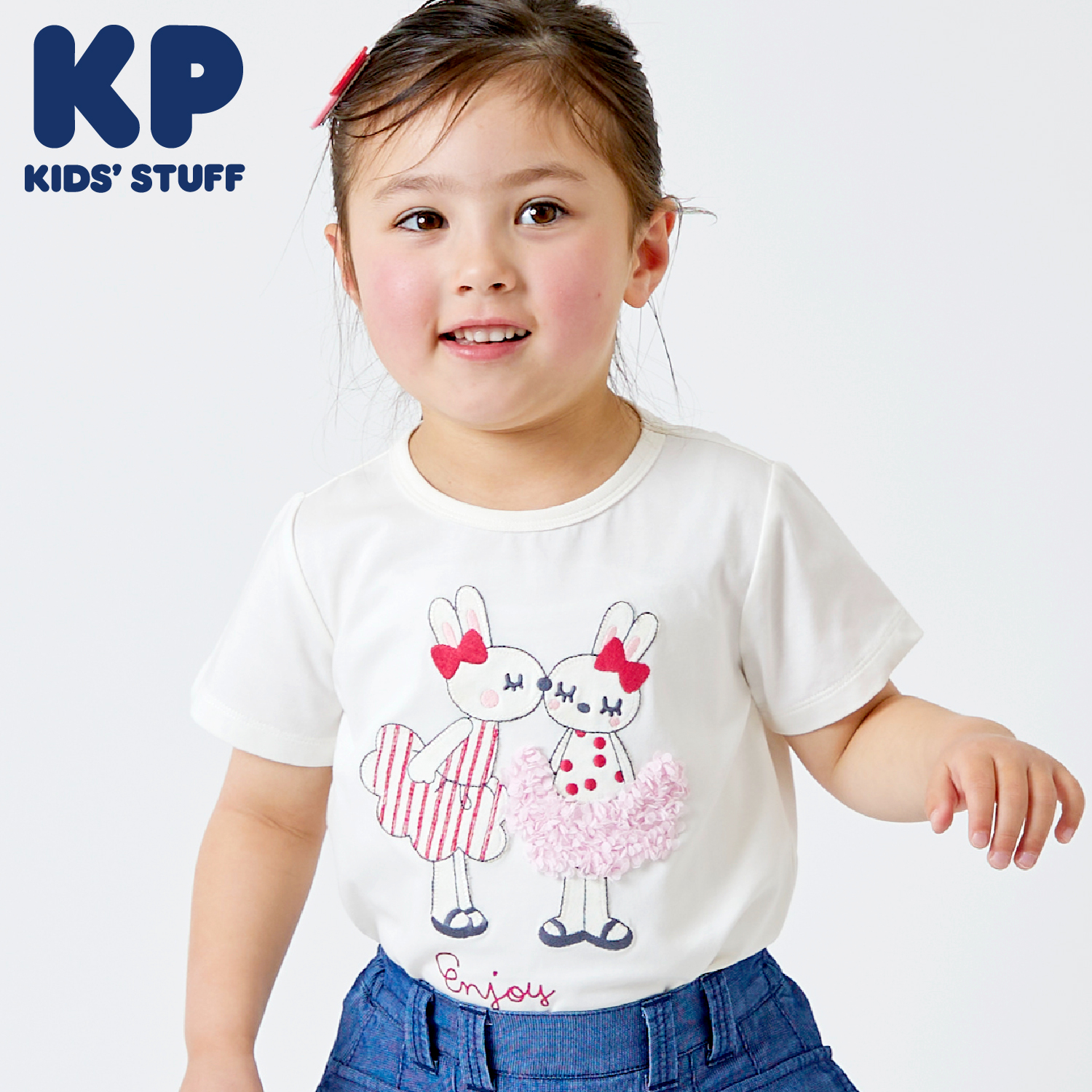 mimiフリフリスカートアップリケTシャツ