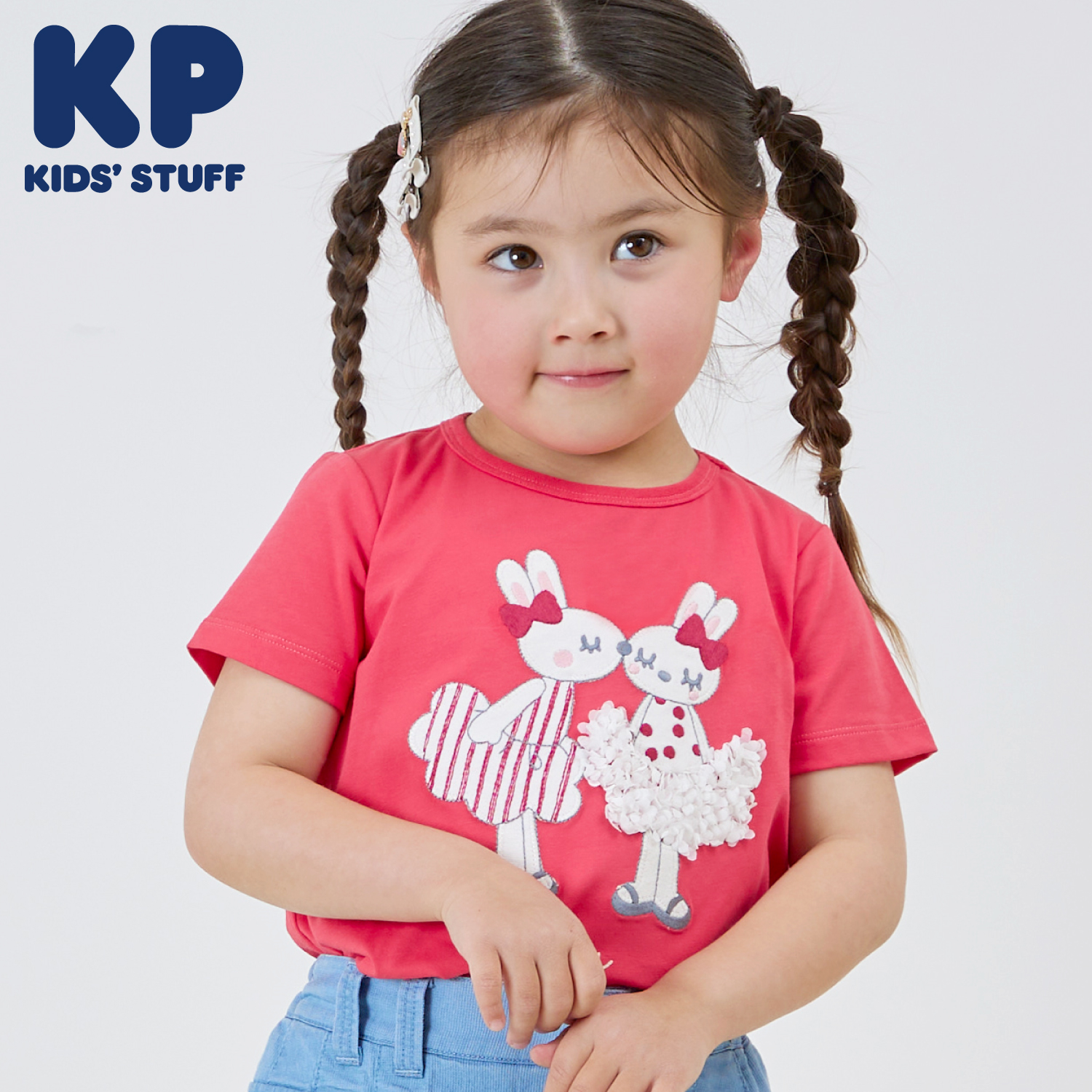 mimiフリフリスカートアップリケTシャツ