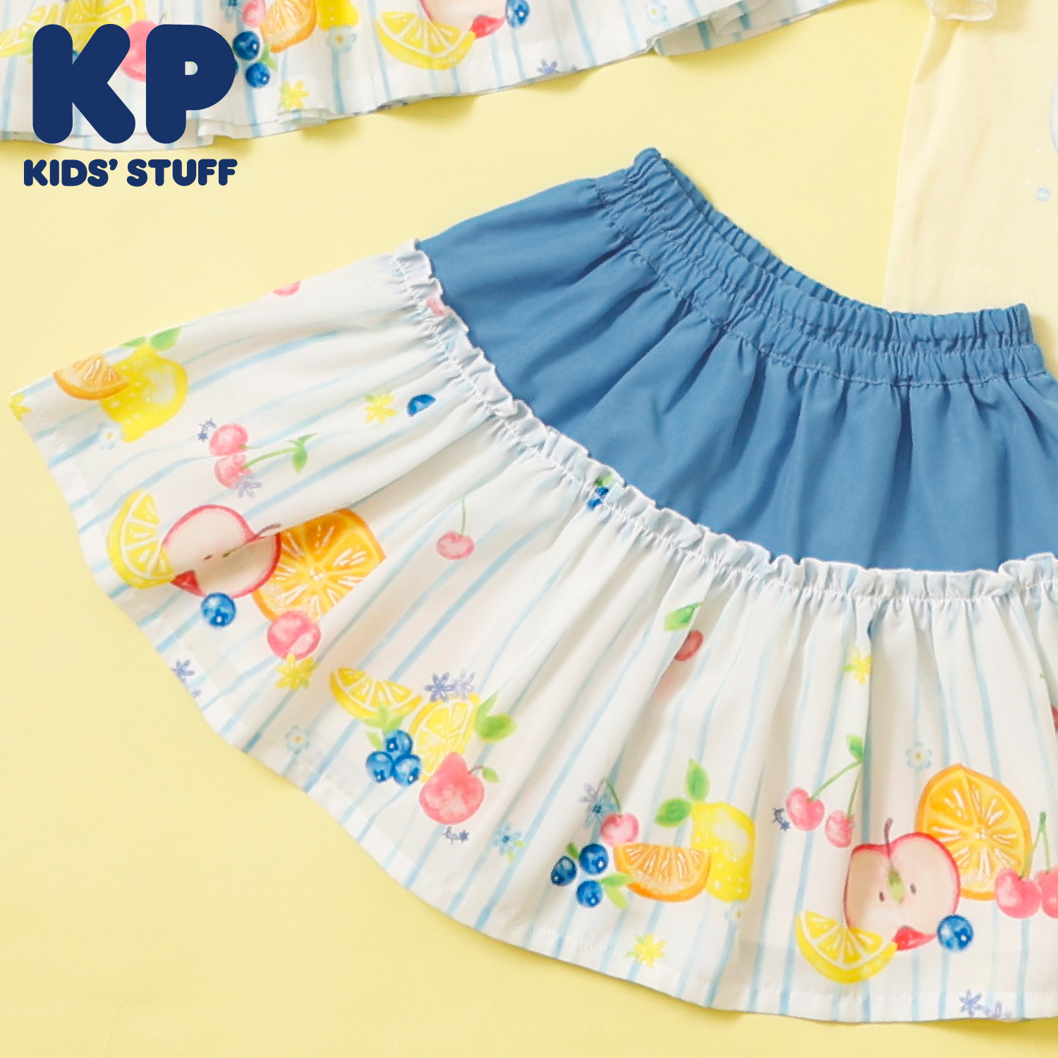 シフォンフルーツ柄プリント スカート