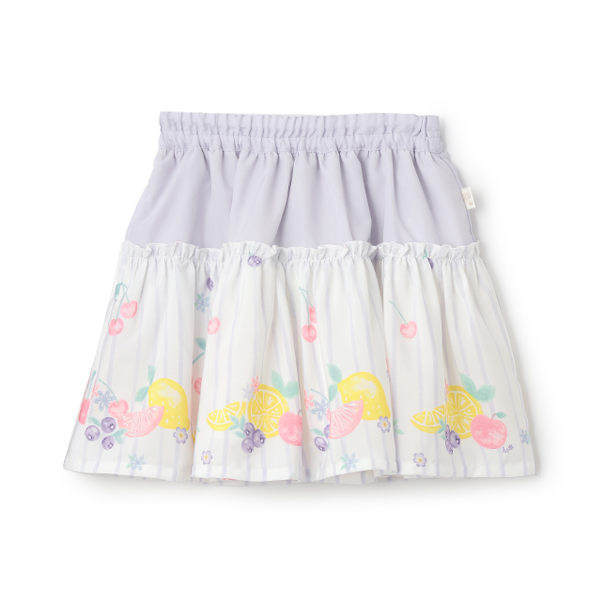 シフォンフルーツ柄プリント スカート