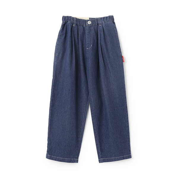 【パパもおそろい】タックワイドデニムテーパードパンツ