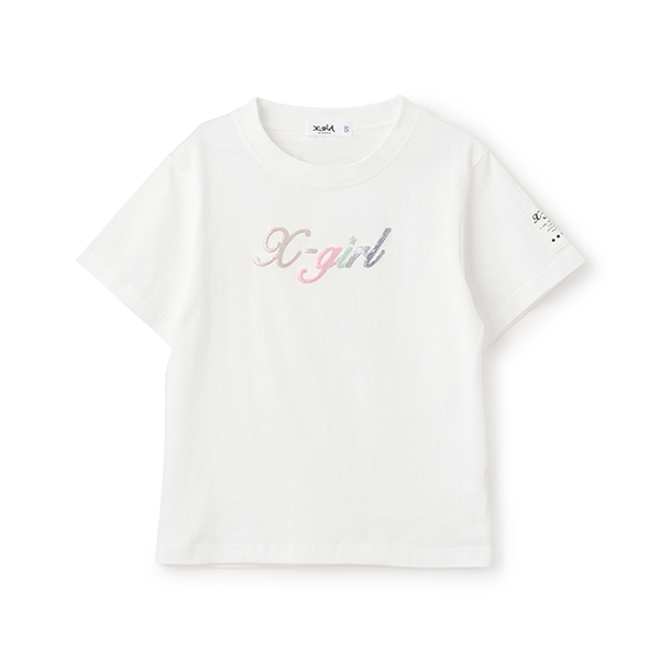 【人気商品再入荷】【直営店で取り扱い無し】ラメ発泡プリントロゴ半袖Tシャツ