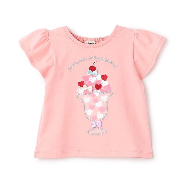 アップリケ半袖Tシャツ