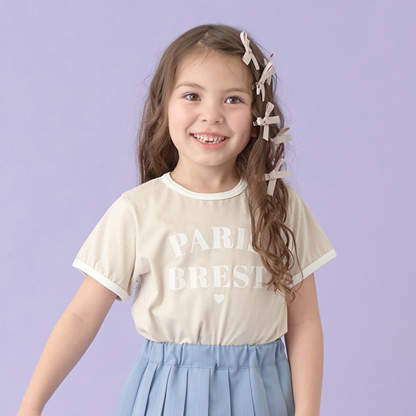【一部再入荷】【型崩れしないやわらかコットン】フロッキープリントリンガーTシャツ