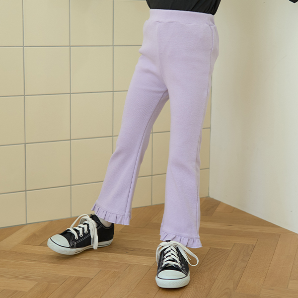 【大人気カラー再入荷】【ともパン】裾フリルフレアパンツ