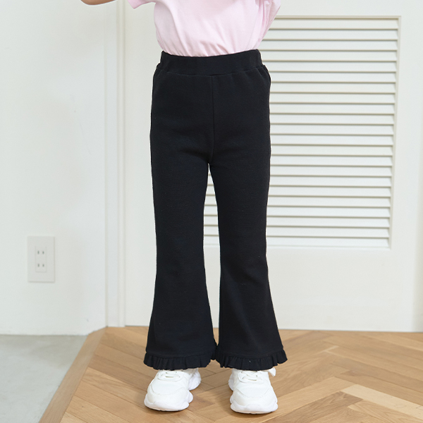 【大人気カラー再入荷】【ともパン】裾フリルフレアパンツ