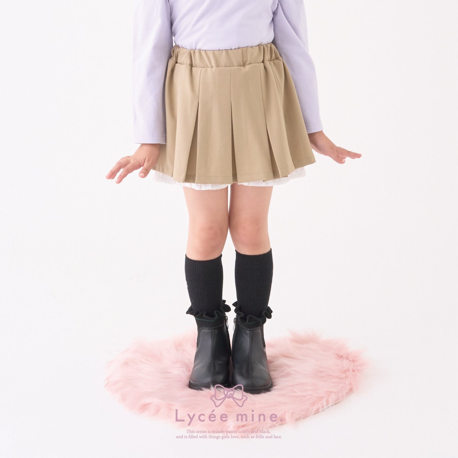 【Lycee mine バレエシリーズ】タックプリーツスカート(インパン付き)