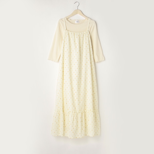 【リンク】花刺しゅうキャミワンピセット