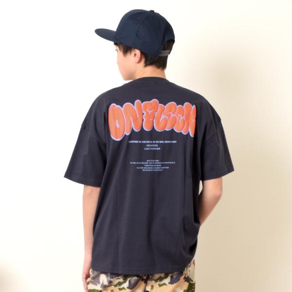 【STREET】バックグラフィック発泡プリントビッグ半袖Tシャツ