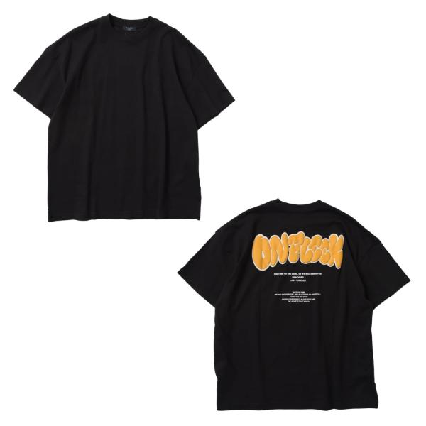 【STREET】バックグラフィック発泡プリントビッグ半袖Tシャツ