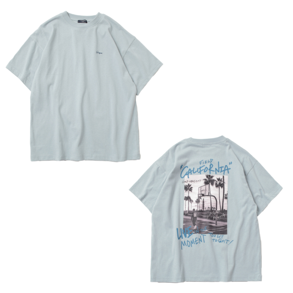 【防汚加工】リゾートバックプリント半袖Tシャツ