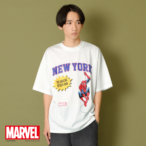【MARVEL】スパイダーマン/カレッジロゴビッグTシャツ