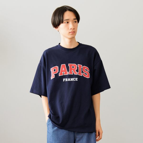 【トリコロールコレクション】PARISロゴプリントビッグTシャツ