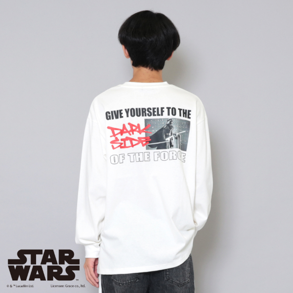 【STAR WARS】ダースベイダーバックプリント長袖Tシャツ