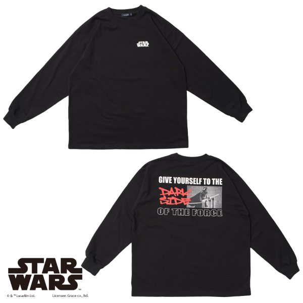 【STAR WARS】ダースベイダーバックプリント長袖Tシャツ