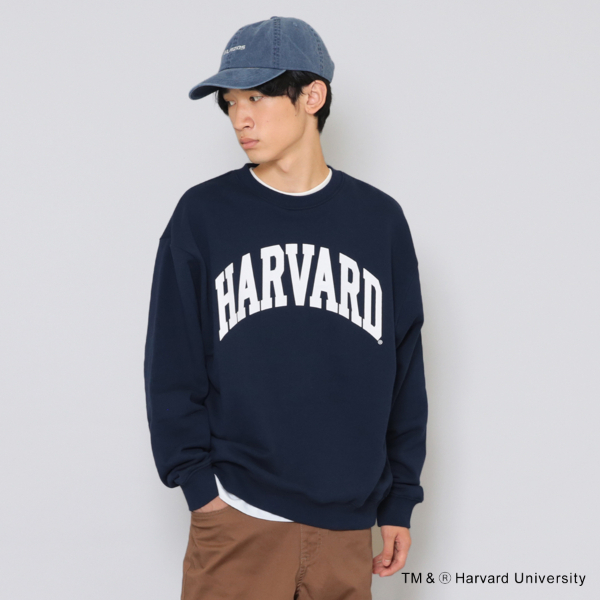 【HARVARD】フロントアーチロゴプリントトレーナー