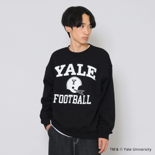 【YALE】フロントフットボールロゴプリントトレーナー