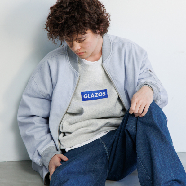 【大人向けサイズあり】【毛玉になりにくい】裏起毛・ボックス刺繍ロゴトレーナー
