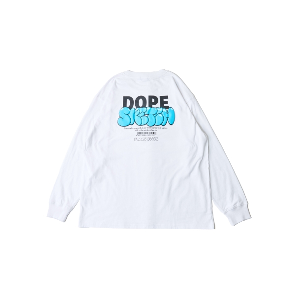 バック発泡プリント長袖Tシャツ