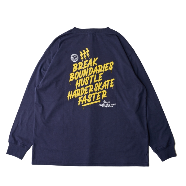 バックリフレクタープリント長袖Tシャツ