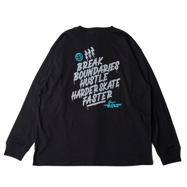 バックリフレクタープリント長袖Tシャツ