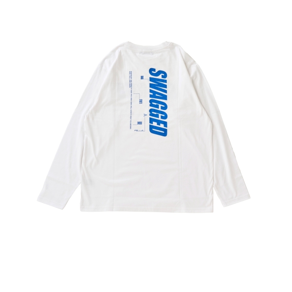 【プチプラ】バックバーチカルロゴプリント長袖Tシャツ