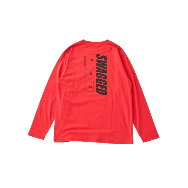 【プチプラ】バックバーチカルロゴプリント長袖Tシャツ