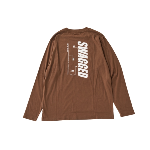 【プチプラ】バックバーチカルロゴプリント長袖Tシャツ
