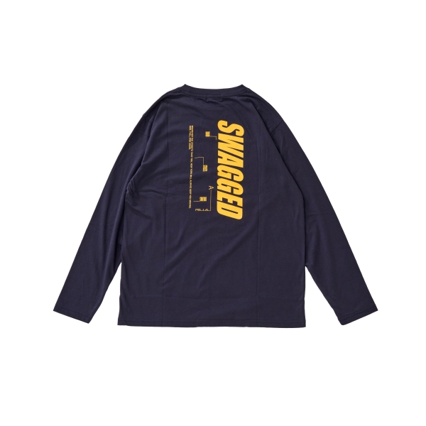【プチプラ】バックバーチカルロゴプリント長袖Tシャツ