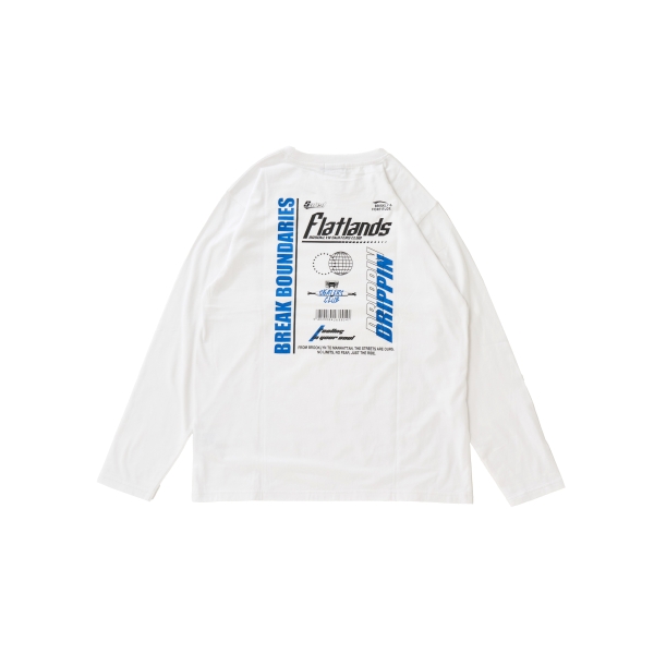 【プチプラ】バック２トーンロゴプリント長袖Tシャツ