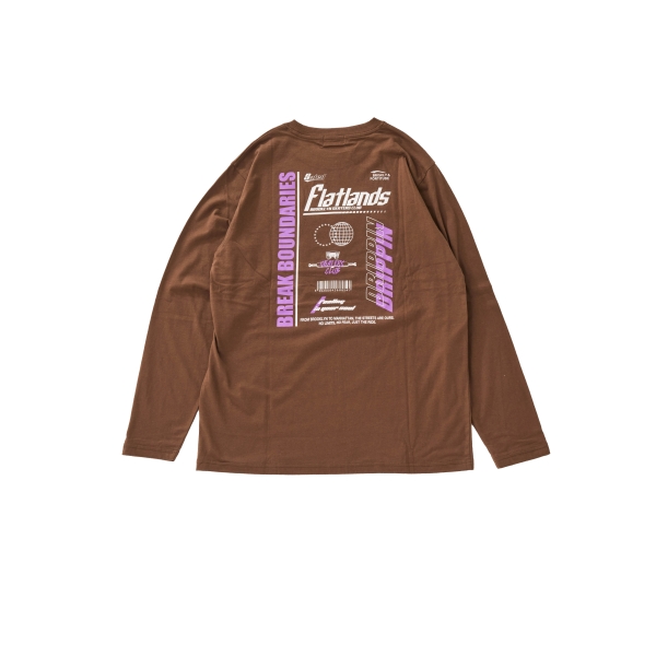 【プチプラ】バック２トーンロゴプリント長袖Tシャツ