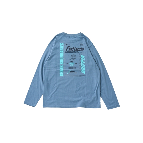 【プチプラ】バック２トーンロゴプリント長袖Tシャツ