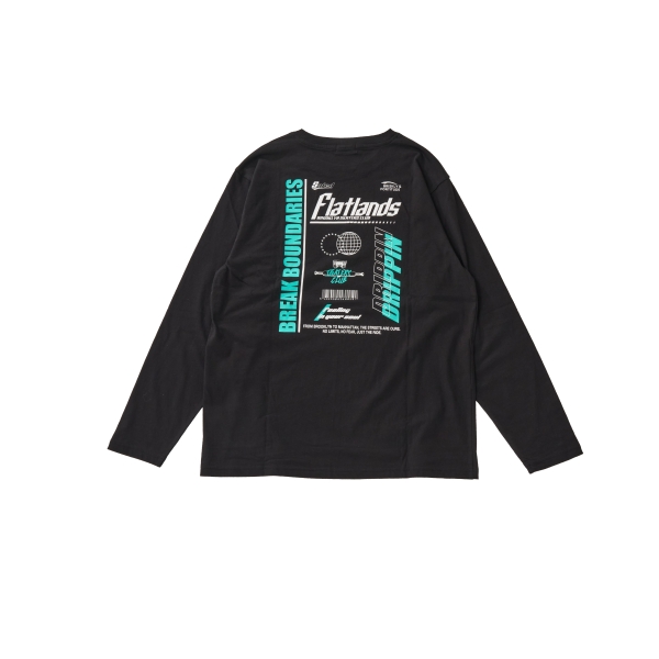 【プチプラ】バック２トーンロゴプリント長袖Tシャツ