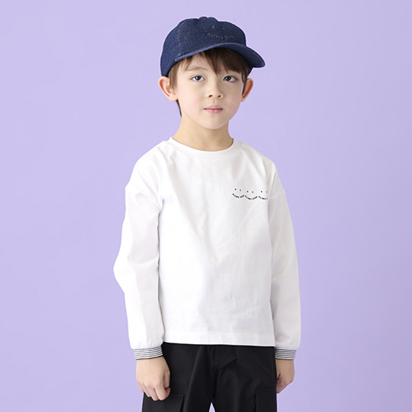 PS HAPPYワンポイント長袖Tシャツ