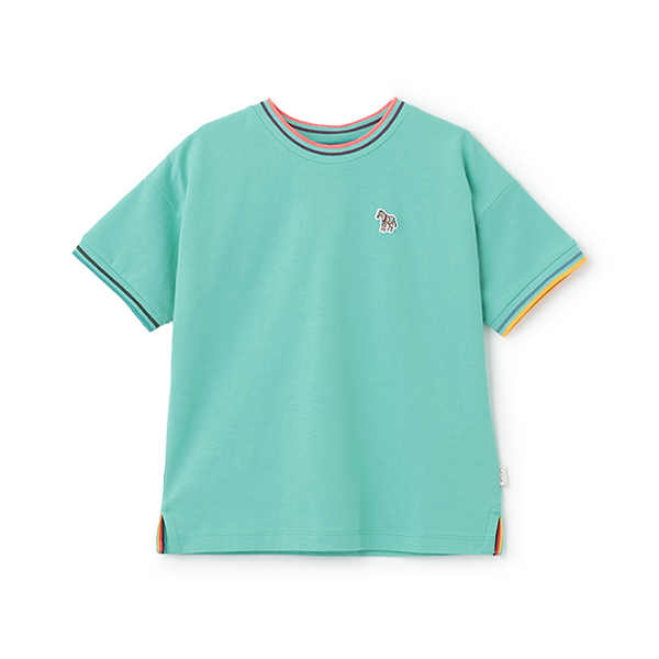 ラインリブ無地半袖Tシャツ