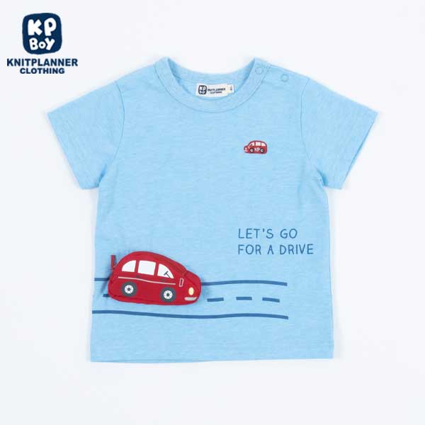 車ポケット付きカラー杢半袖Tシャツ(80～90)