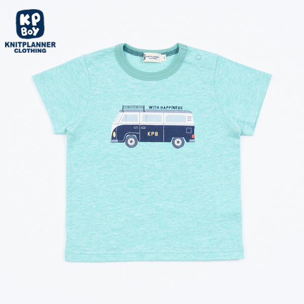 車アップリケ半袖Tシャツ(80～90)