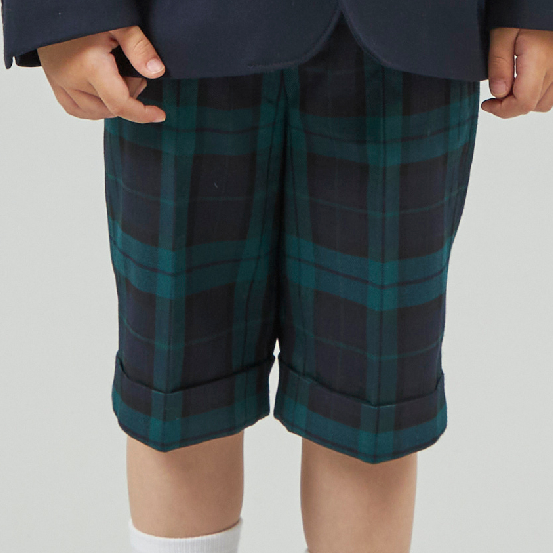 KPBOY(ケーピーボーイ)チェックストレッチハーフパンツ(110～130)