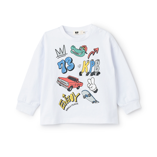 KPBポッププリント長袖Tシャツ