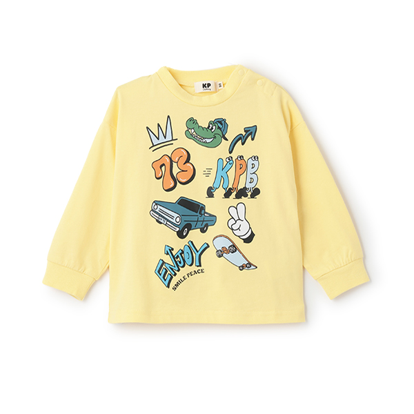 KPBポッププリント長袖Tシャツ