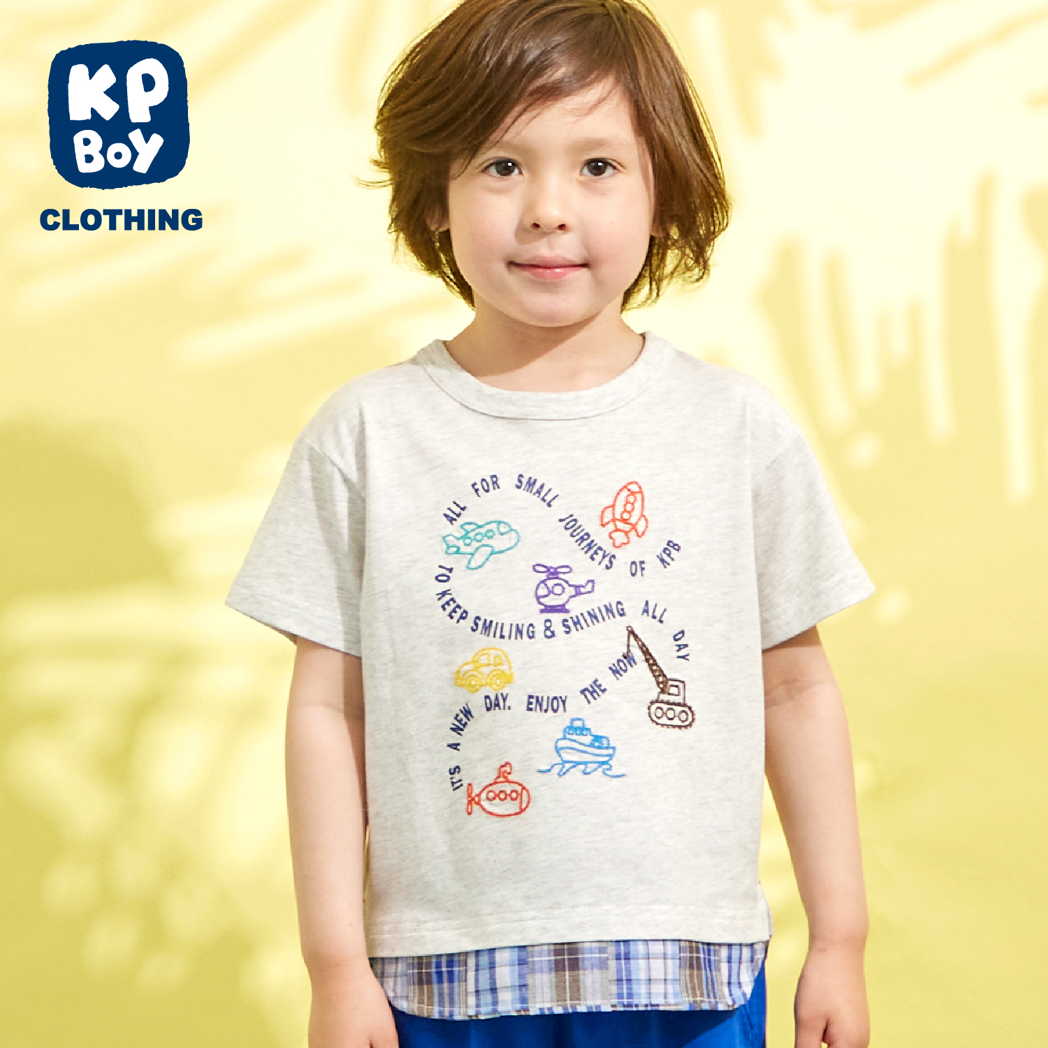 キシリトール加工 乗り物刺しゅう 半袖Ｔシャツ