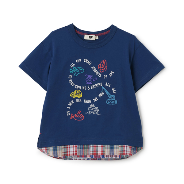 キシリトール加工 乗り物刺しゅう 半袖Ｔシャツ