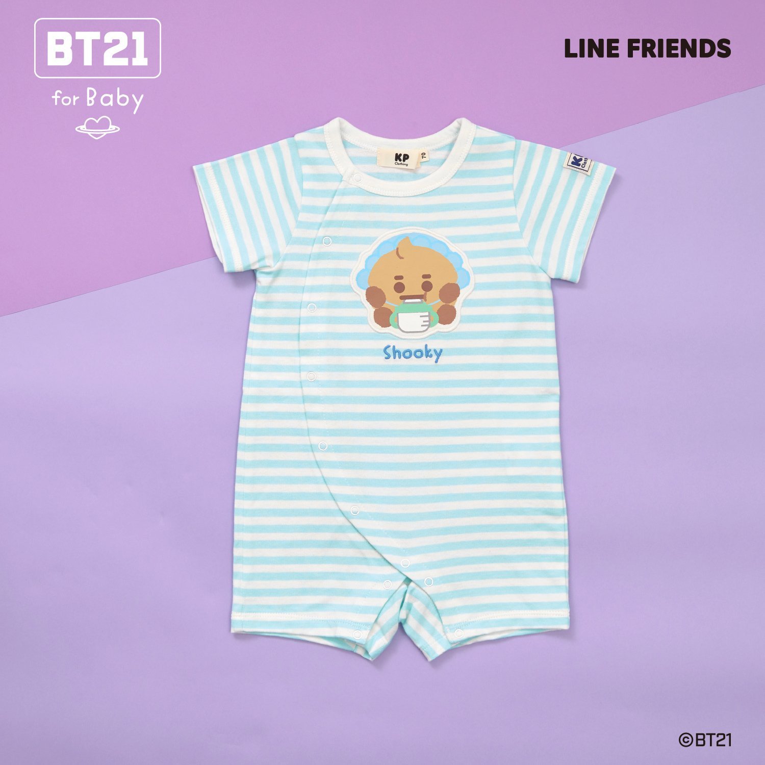 【BT21】アップリケボーダーショートオール